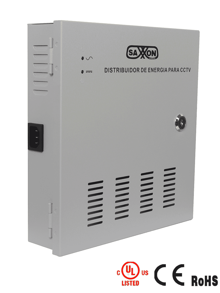SAXXON PSU1220-D9 - Fuente de Poder de 12 vcd/ 20 Amperes/ Para 9 Camaras/ 2.2 Amperes por Canal/ Protección contra Sobrecargas/ Certificación UL/ SAXXON PSU1220-D9 - Fuente de Poder de 12 vcd/ 20 Amperes/ Para 9 Camaras/ 2.2 Amperes por Canal/ Protección contra Sobrecargas/ Certificación UL/